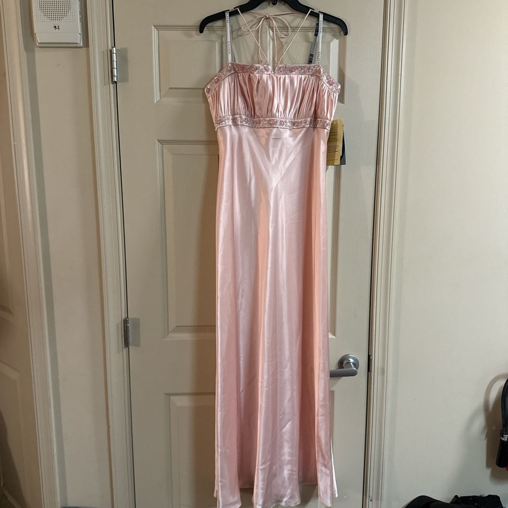 Elegant Pink Satin Gown